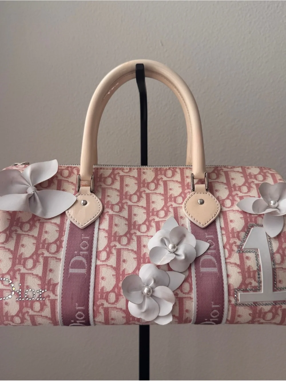 authentic CHRISTIAN DIOR Monogram Girly Boston in Pink.